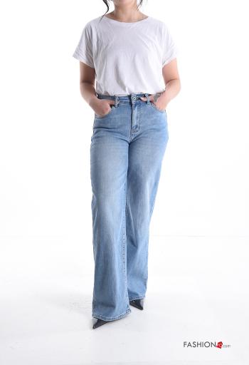 Jeans in Cotone wide leg con tasche - ph 5