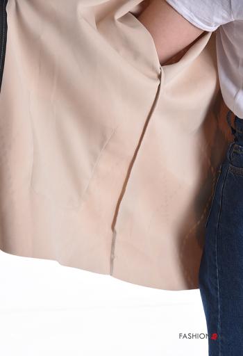 Veste Suède manches longues à Imprimé Géométrique avec poches à capuche avec fermeture éclair - ph 6