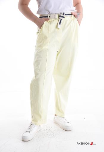 Pantalone in Cotone con cintura con tasche