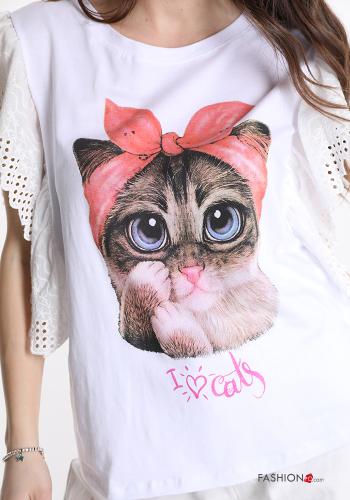 T-shirt in Cotton Animal print - ph 4