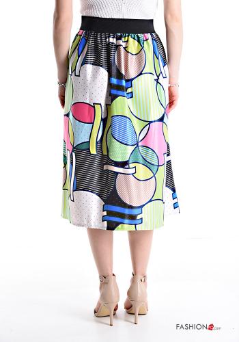 Gonna a palloncino midi Fantasia colorata con tasche - ph 2