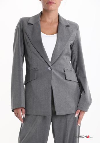 Tailleur con fodera con zip con bottoni con tasche - ph 4