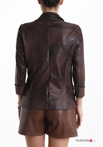 faux leather Blazer with buttons without lining - ph 2