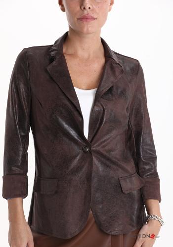 faux leather Blazer with buttons without lining - ph 4