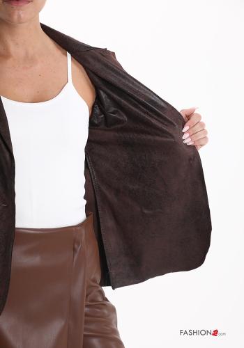 faux leather Blazer with buttons without lining - ph 5
