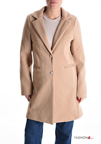 Coat with buttons with lining with pockets