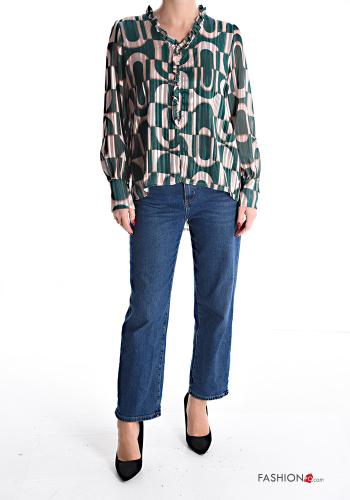 Blouse lurex imprimé à col en V - ph 5