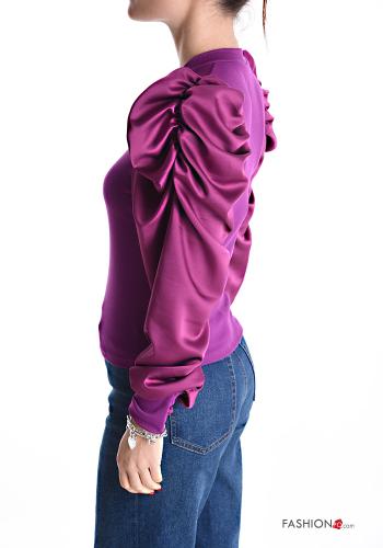 Camisola de mangas compridas manga balão gola redonda - ph 3
