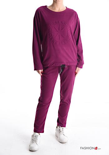 Patterned crew neck Cotton Sweatshirt with drawstring - ph 5