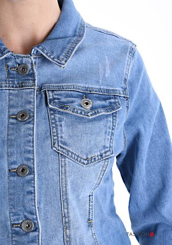 denim Cotton Jacket with buttons with pockets - ph 4