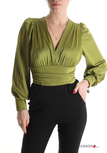 long sleeve Bodysuit with v-neck - ph 1
