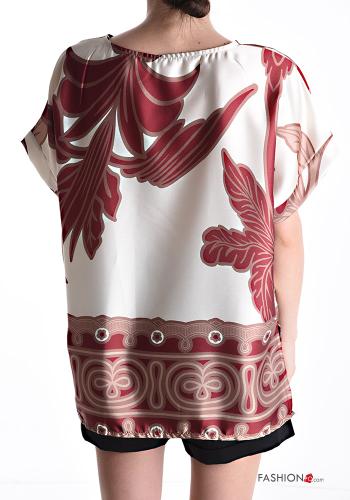 Blouse manches courtes satin col rond Imprimé mixte - ph 2