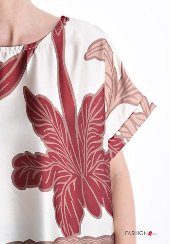 Blouse manches courtes satin col rond Imprimé mixte - ph 4