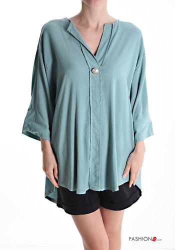 Linen Tunic with v-neck 3/4 sleeve