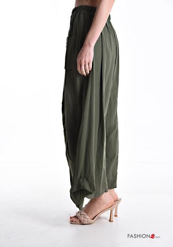 Oversize wide leg Hose aus Leinen mit Taschen mit gummizug - ph 3