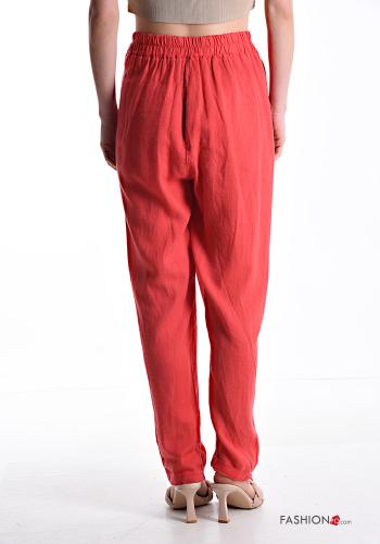Pantalone in Lino con elastico con tasche con nodo - ph 2