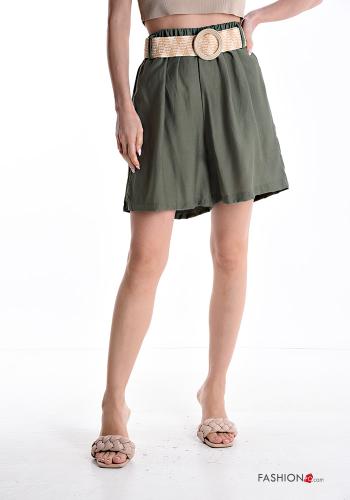 Bermudas con bolsillos con cinturón con elástico - ph 1