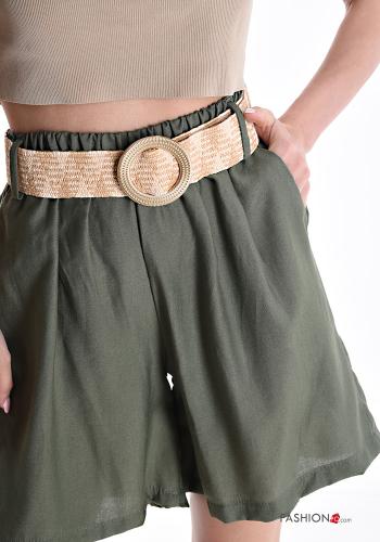 Bermudas con bolsillos con cinturón con elástico - ph 4
