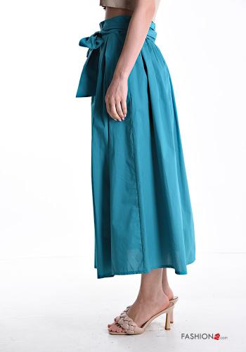 Cotton Skirt with pockets with fabric belt with bow - ph 3