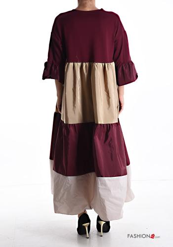 volantärmel lange Kleid mit Volants mit V-Ausschnitt - ph 2