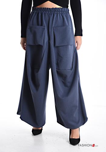 oversized wide leg Trousers with pockets with elastic - ph 1