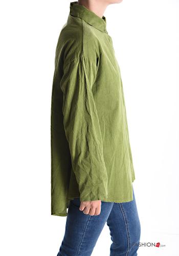 Chemise en Coton Côtelé en Velours manches longues à boutons - ph 3