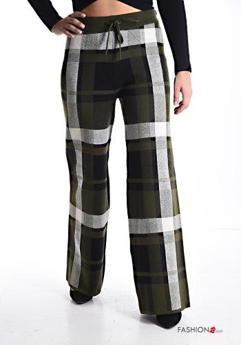 Tartan-Muster hoher Taille Hose mit kordelzug - ph 1