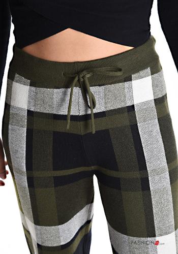 Tartan-Muster hoher Taille Hose mit kordelzug - ph 4