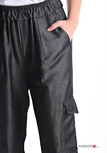 wide leg Hose mit Taschen mit gummizug - ph 4