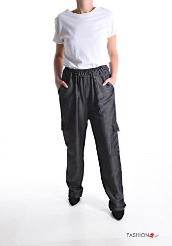 wide leg Hose mit Taschen mit gummizug - ph 5