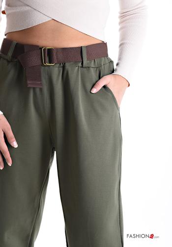 Cotton Trousers with belt with elastic with pockets - ph 4