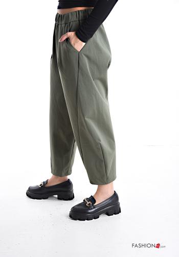 Oversize Hose aus Baumwolle mit Taschen mit gummizug - ph 3
