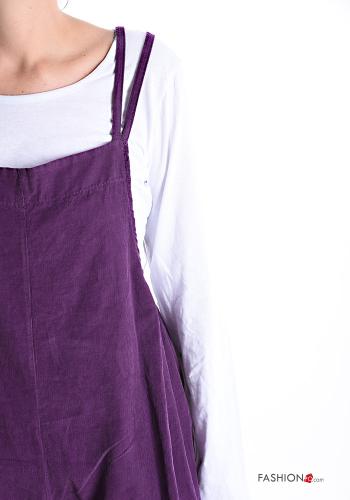 Ribbed wide leg Velvet Cotton Dungaree with T-shirt - ph 4
