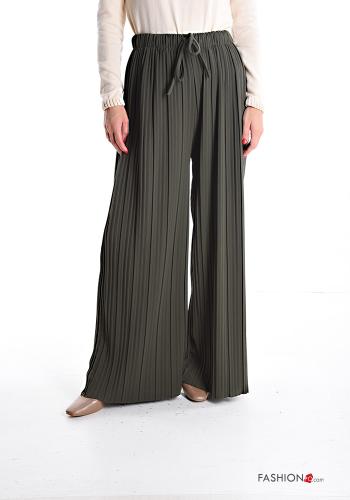 plissiert lange wide leg Hose mit gummizug - ph 1