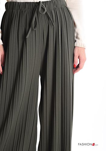 plissiert lange wide leg Hose mit gummizug - ph 4