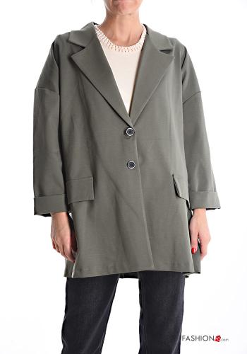 long sleeve with collar Jacket with buttons without lining