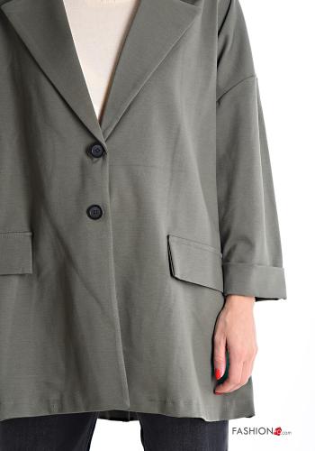 lange ärmel mit kragen Jacke mit Knöpfen ohne Futter - ph 4