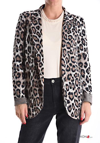 Chaqueta manga larga con cuello Estampado animal sin forro - ph 1