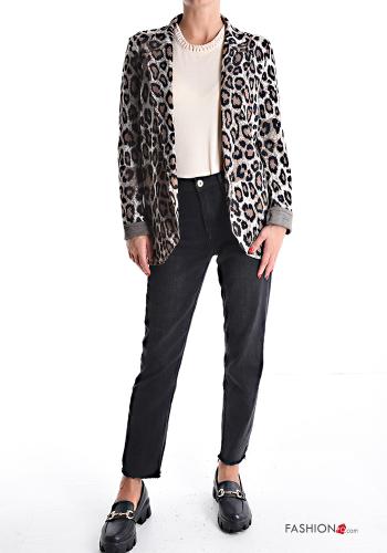 Chaqueta manga larga con cuello Estampado animal sin forro - ph 5