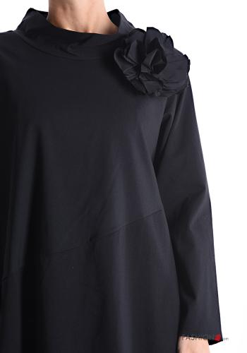 Abito in Cotone asimmetrico maniche lunghe girocollo - ph 4