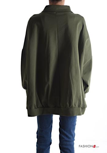 Felpa oversize maniche lunghe con bottoni con tasche - ph 2