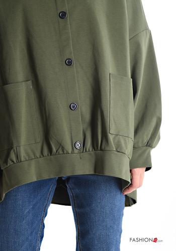 Felpa oversize maniche lunghe con bottoni con tasche - ph 4