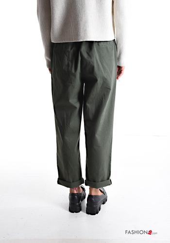 Cotton Trousers with belt with pockets - ph 2