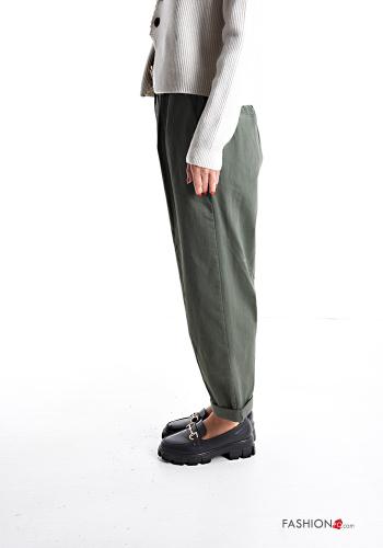 Cotton Trousers with belt with pockets - ph 3
