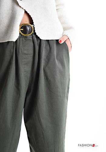 Cotton Trousers with belt with pockets - ph 4