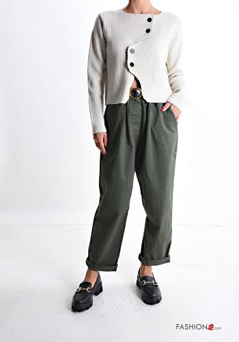 Cotton Trousers with belt with pockets - ph 5