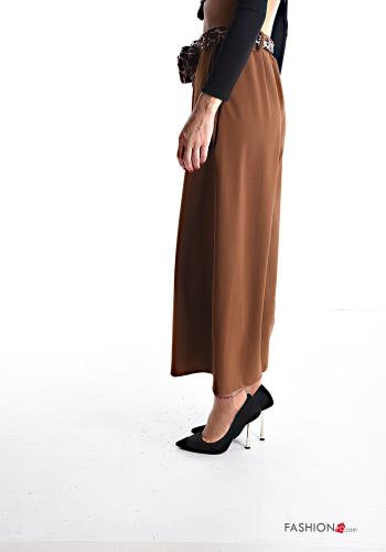 wide leg Hose mit Taschen mit stoffgürtel - ph 3