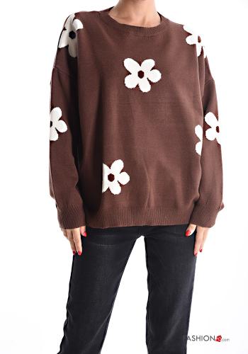 Floral long sleeve crew neck Sweater - ph 1