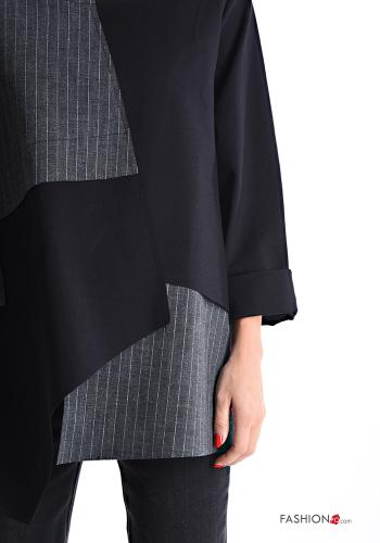 Blouse asymétrique col rond manches longues Imprimé à rayures - ph 4