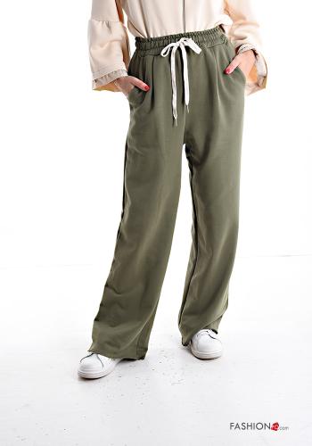 Pantalone sportivo in Cotone lungo con elastico con tasche con fiocco - ph 1